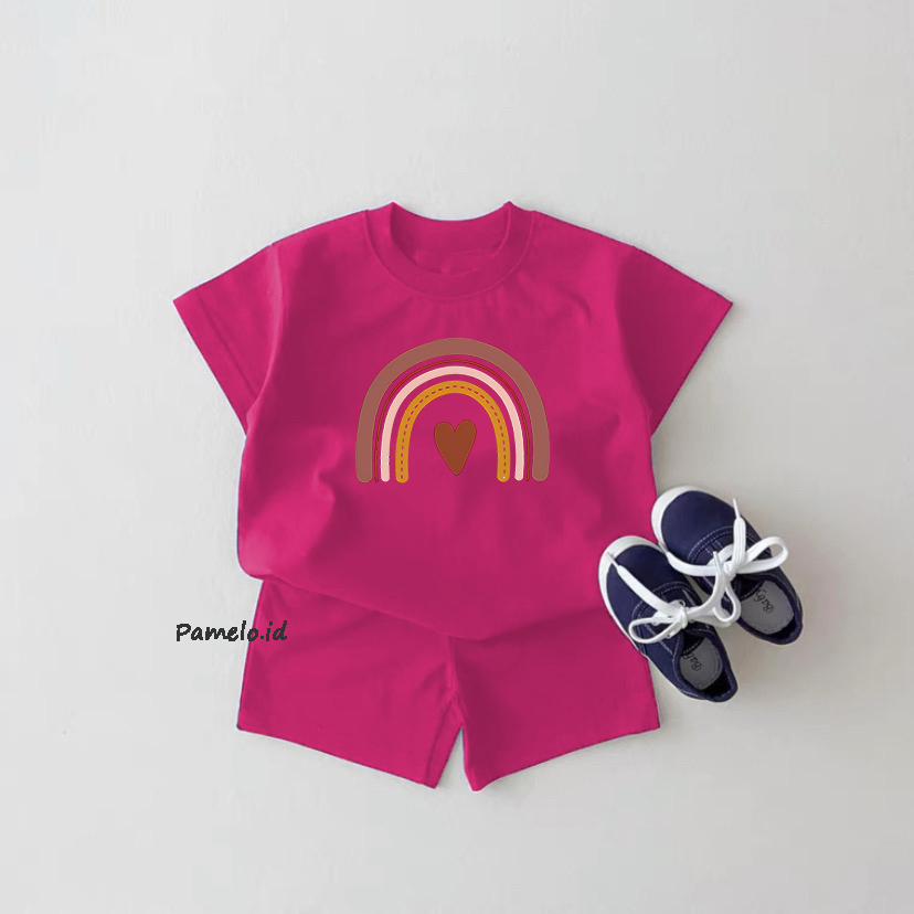 Pamelo.id Set Anak Viral / Rainbow / Fashion Anak / Stelan baju anak / Korea Style / Set Balita