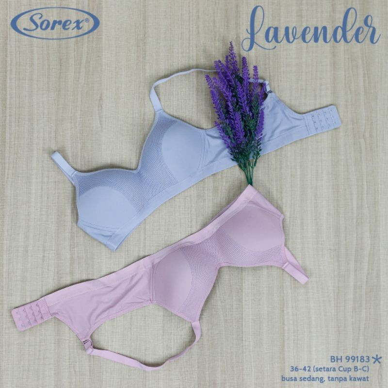 Sorex 99183 Lavender Bra BH Busa Tipis Tanpa Kawat Kait 3 Cup B