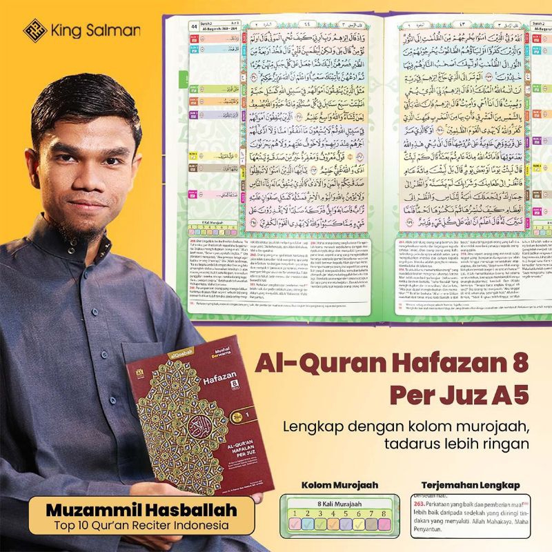 AL QURAN HAFAZAN PER JUZ A5, AL QURAN TADARUS, TAJWID WARNA, 30 JILID