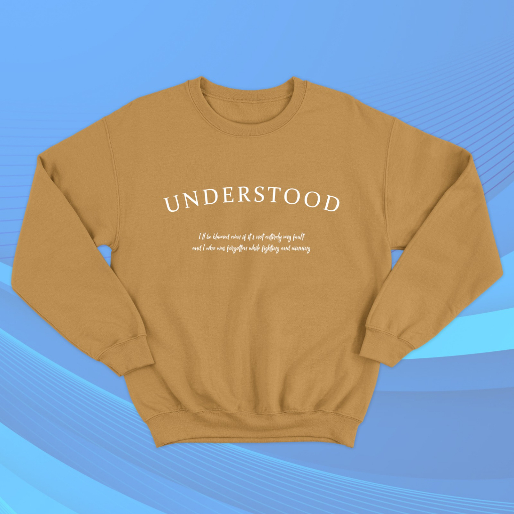 Sweater Crewneck Understood Sweater Wanita Tebal Lembut ONE SIZE FIT L/ Atasan lucu premium