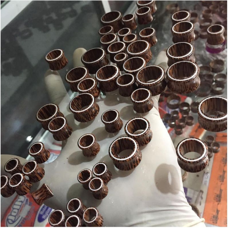 piercing kayu-earplug kayu COCONUT with Ring