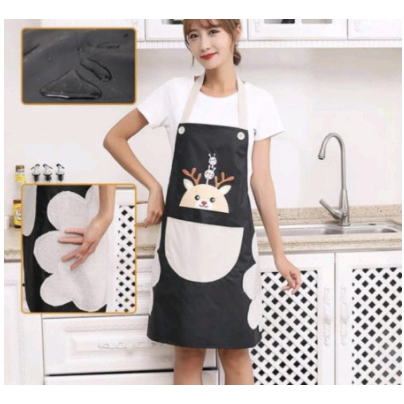 Celemek Apron Masak Karakter Waterproof Anti Minyak / Celemek Anti Air Bahan Kain Premium Quality