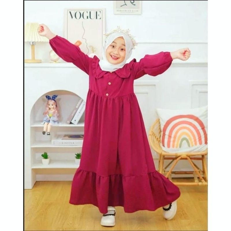 Gamis anak Crinkle premium Crinkle airflow gamis anak murah gamis anak terbaru
