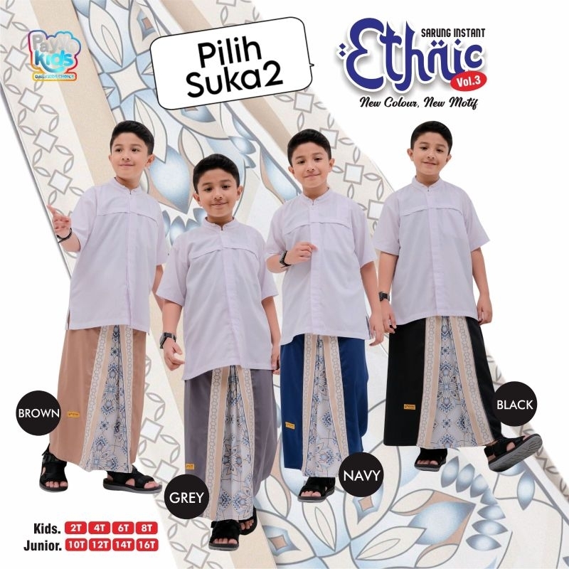 Sarung Instant Ethnic Vol 3 by Payyo Kids / Sarung Instan kids dan junior payyokids