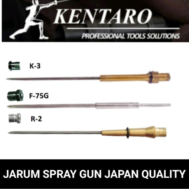 jarum spray gun / semprotan cat F-75G / K3 / R-2 Kentaro japan quality