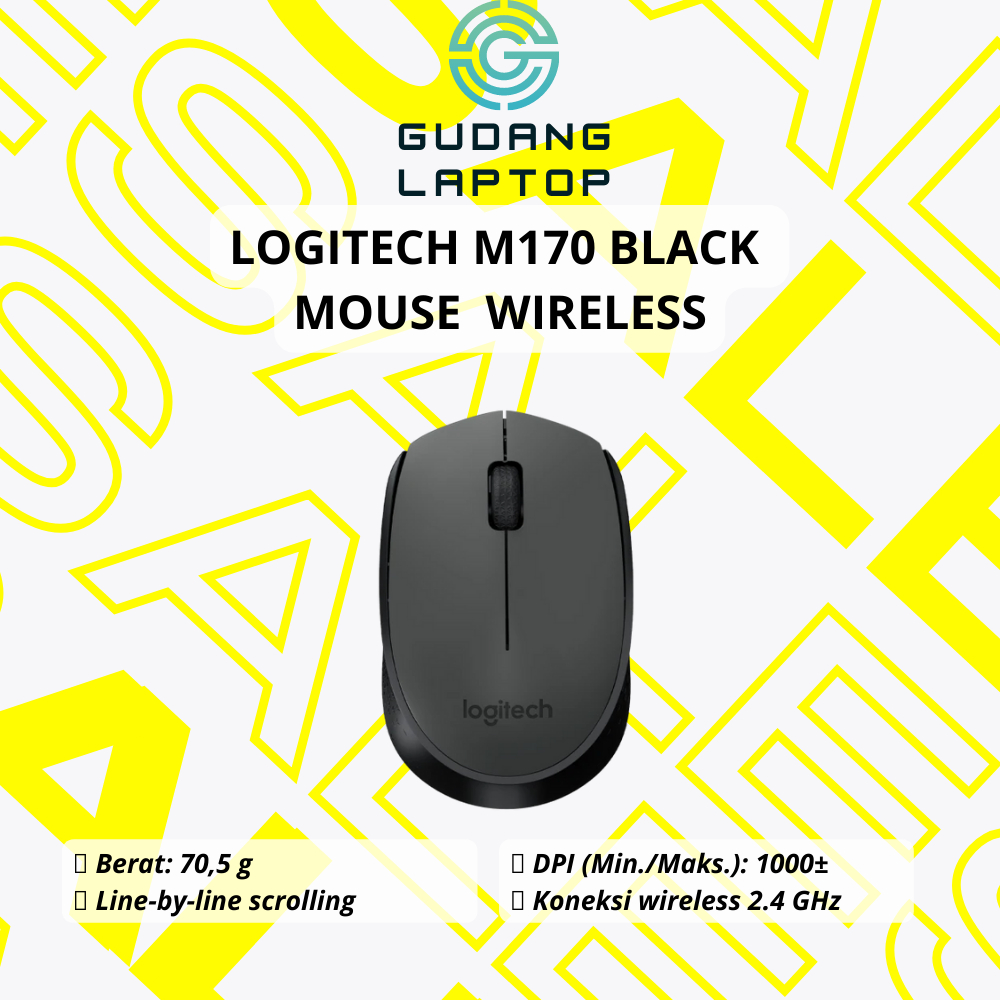 PROMO MOUSE WIRELESS LOGITECH M170 BLACK BERGARANSI