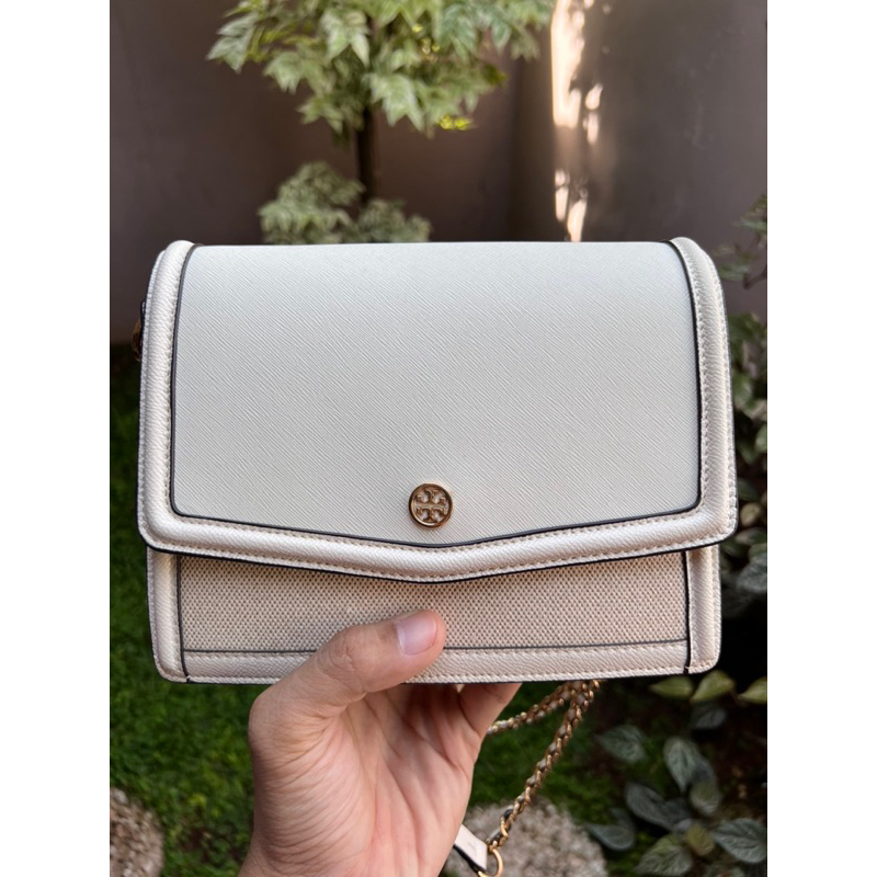 Tas Wanita Tory Burch TB Robinson Canvas Convertible Shoulder Bag