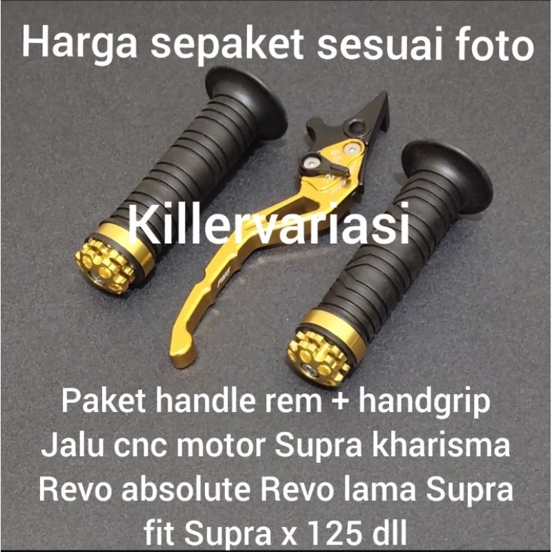 PROMO PAKET HANDLE REM + HANDGRIP JALU CNC SUPRA KHARISMA SUPRA X 125 OLD/NEW REVO ABSOLUTE REVO LAMA DLL