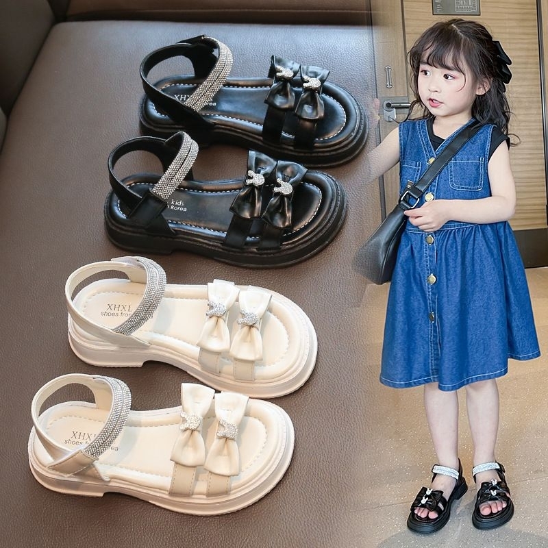 【FREE BOX IMPORT】VF-G86 - Sandal Tali Double Kristal Fashion Anak Import