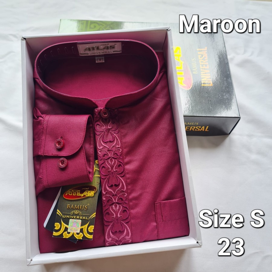 SALE Baju koko Atlas Bamus Lengan panjang manset/kancing Original warna fashion muslim pria dewasa p