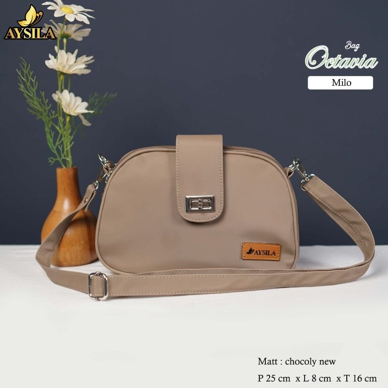 TAS SELEMPANG OCTAVIA BAG BY AYSILA BAHAN CHOCOLY ANTI AIR PREMIUM