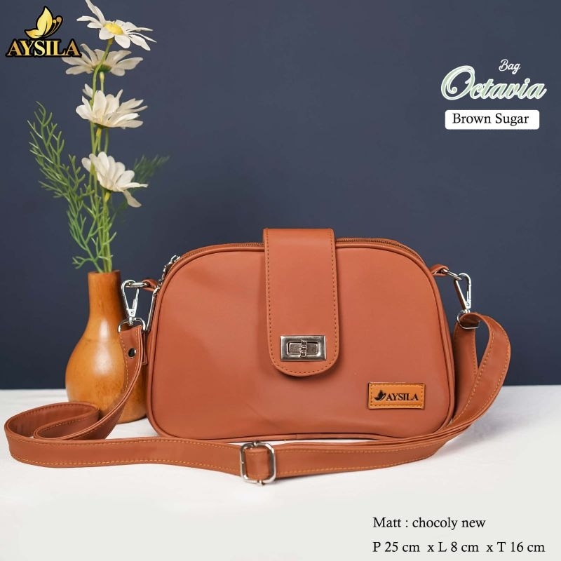 TAS SELEMPANG OCTAVIA BAG BY AYSILA BAHAN CHOCOLY ANTI AIR PREMIUM