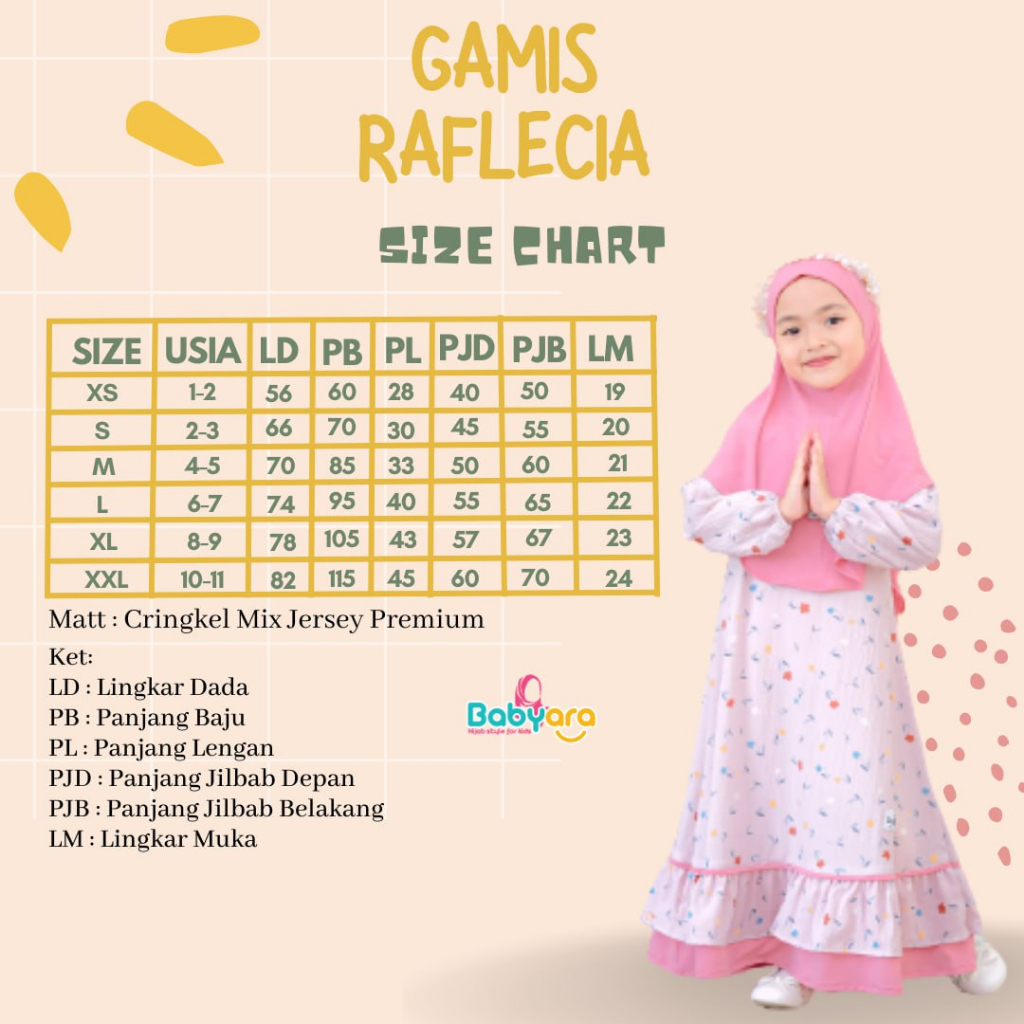 Gamis Raflecia/ Gamis Anak set hijab 1-11 tahun