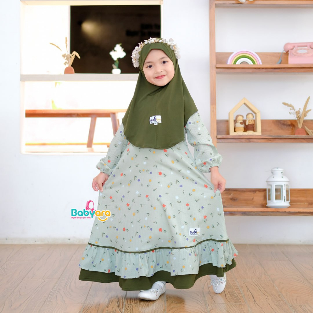 Gamis Raflecia/ Gamis Anak set hijab 1-11 tahun