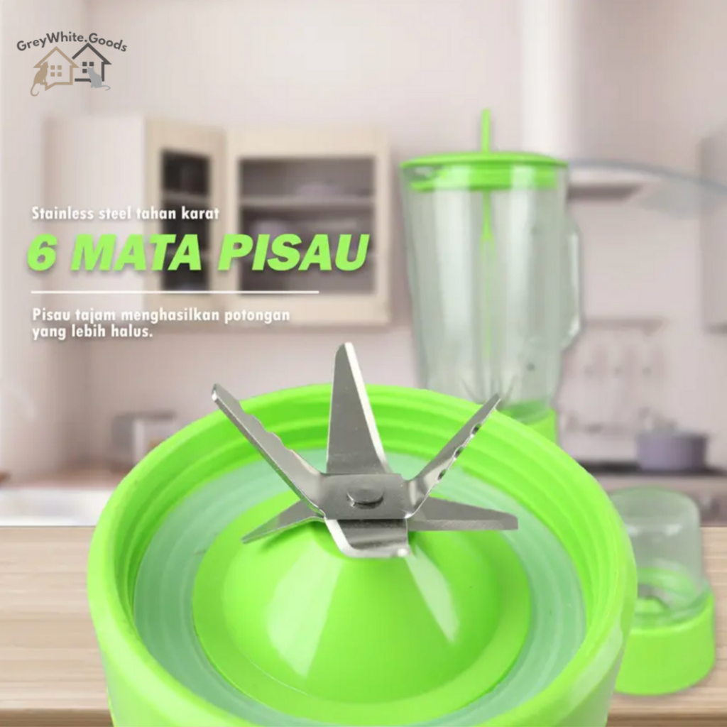 GW Blender Juicer 6 Mata Pisau 2in1 Hemat Daya Penghancur Es