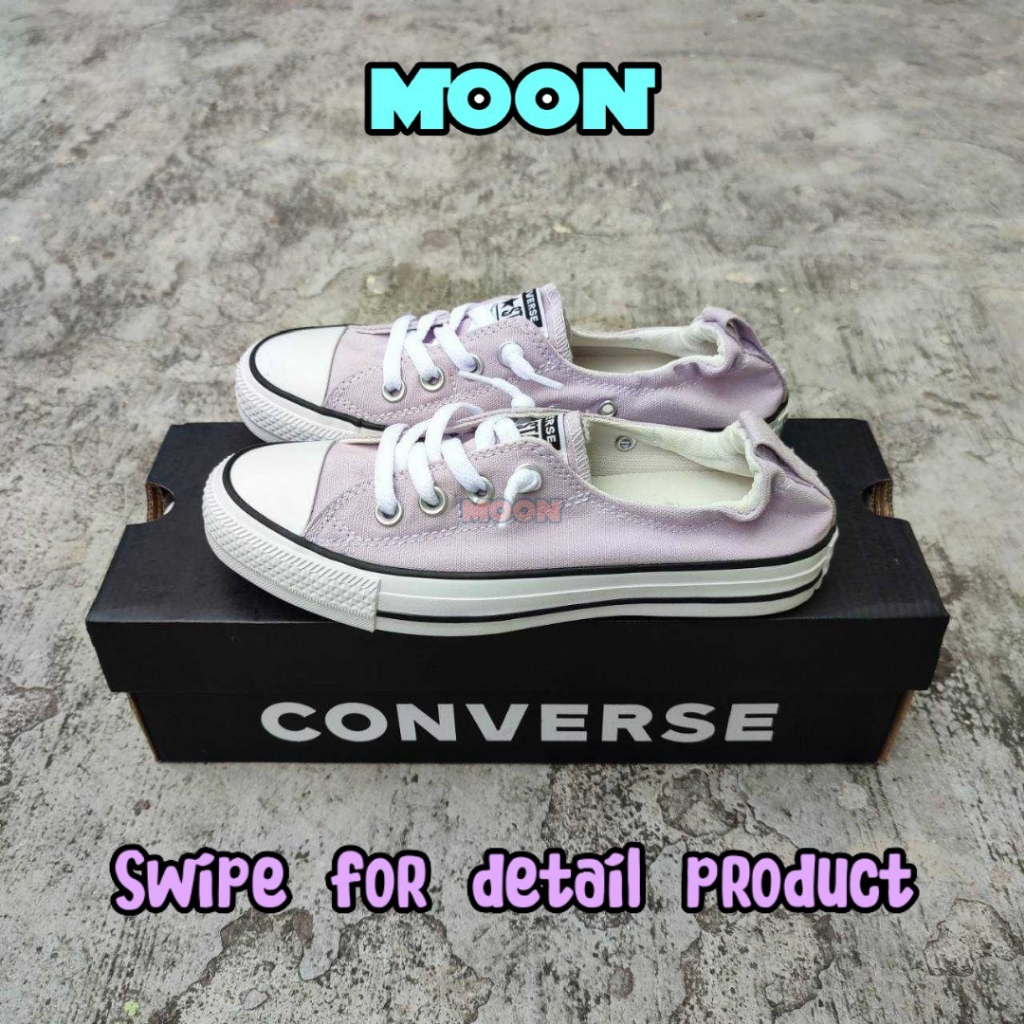 CONVERSE CTAS SHORELINE SLIP OX PALE AMETHYST WHITE SNEAKERS ORIGINAL RESMI