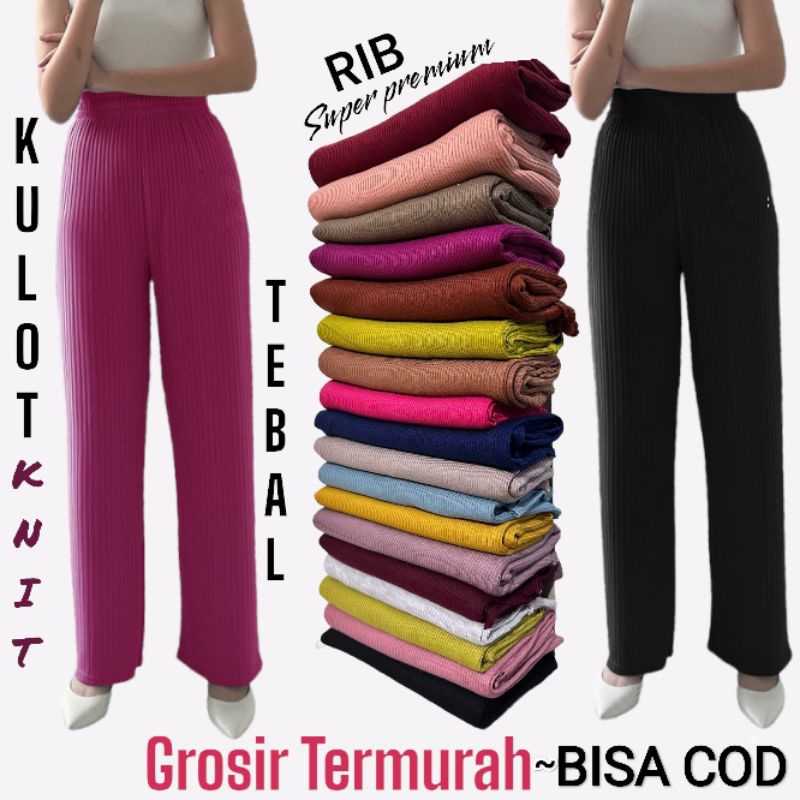 [TEBAL] CELANA KULOT knit High Waeist  WANITA+kulot super premium [Grosir termurah]