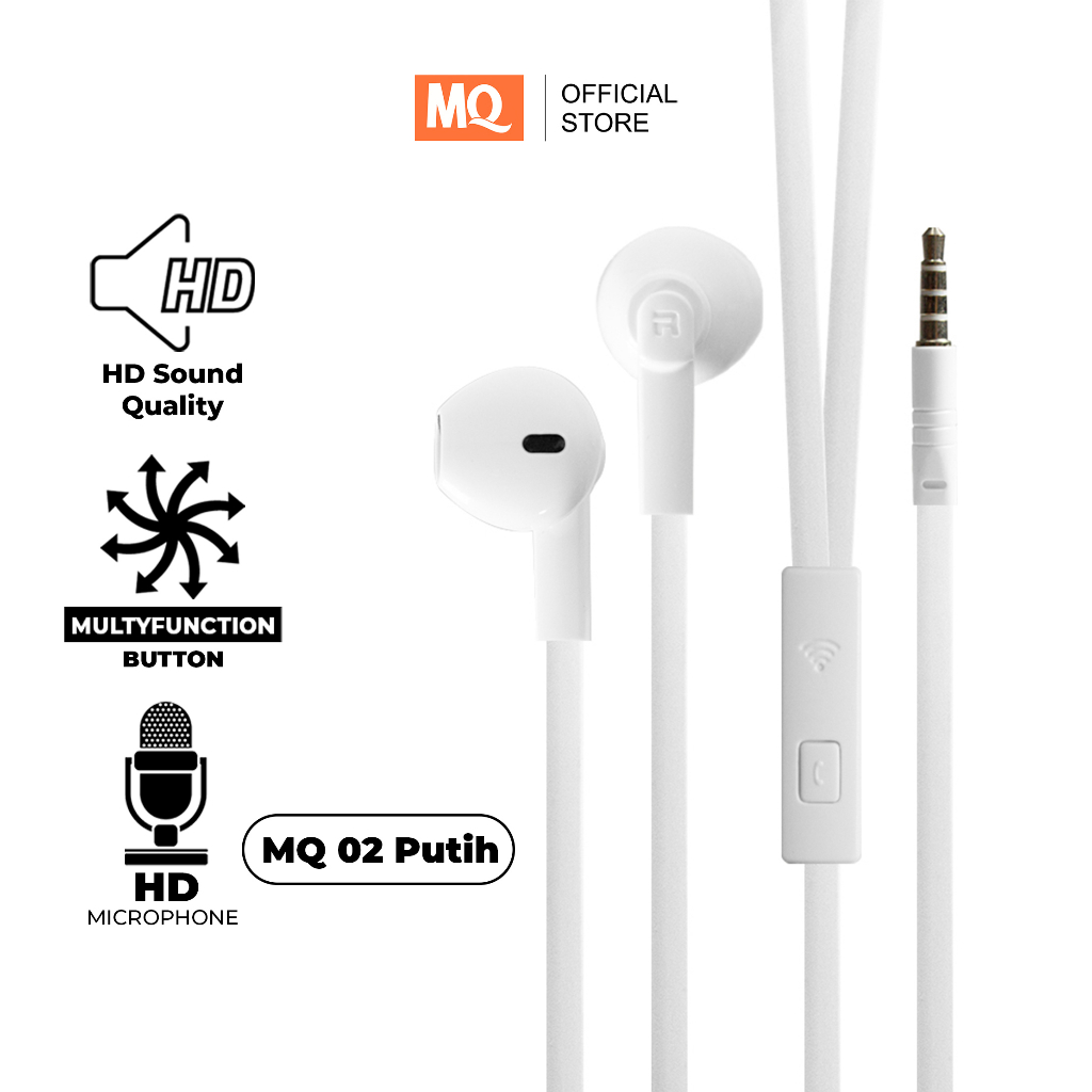 MQ Earphone Headset Gaming Superbass Stereo+HD Hi-Fi Mic Jack 3.5mm MQ-02