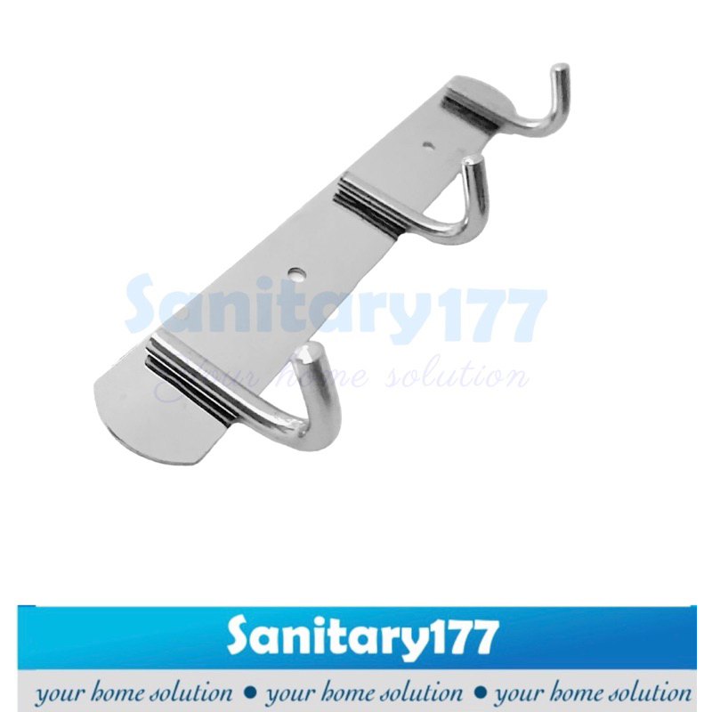 kapstok stainles 3 kait 1237-gantungan baju 3kait sus304 stainless tebal rak hook hanger cantelan sanitary177