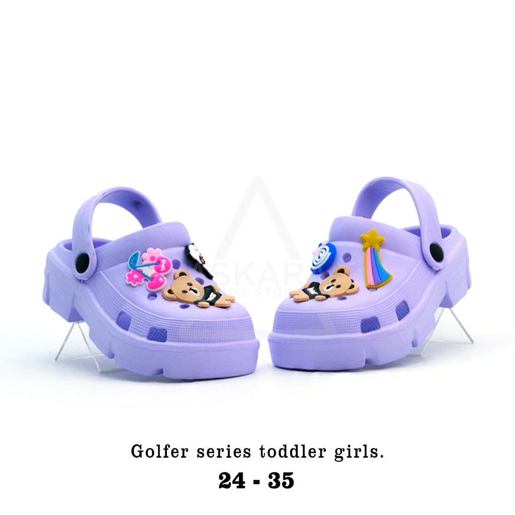 Aks - Sandal golfer anak perempuan Model jibbitz korean style panda new