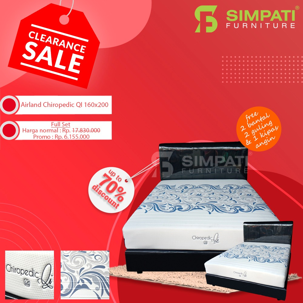 Clearance Sale Airland Othopedic Chiropedic QI Uk 160x200 Komplit Set