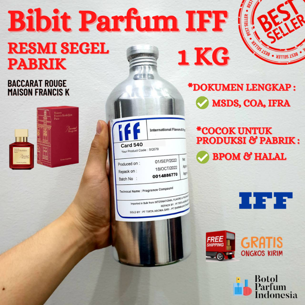 BIBIT PARFUM SEGEL Card 540 BY IFF MURNI 100% - MSDS COA IFRA