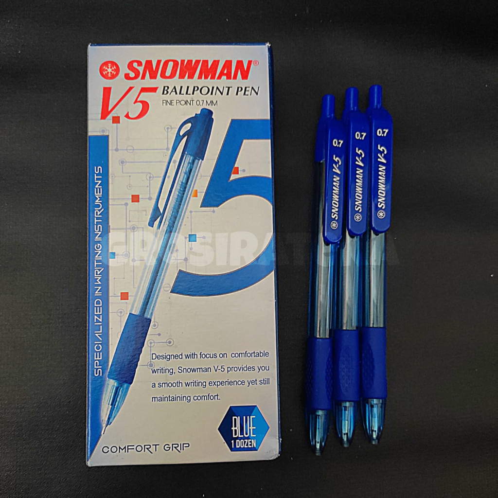 

BALLPOINT, BOLPEN, POLPEN, PULPEN V5 SNOWMAN BIRU