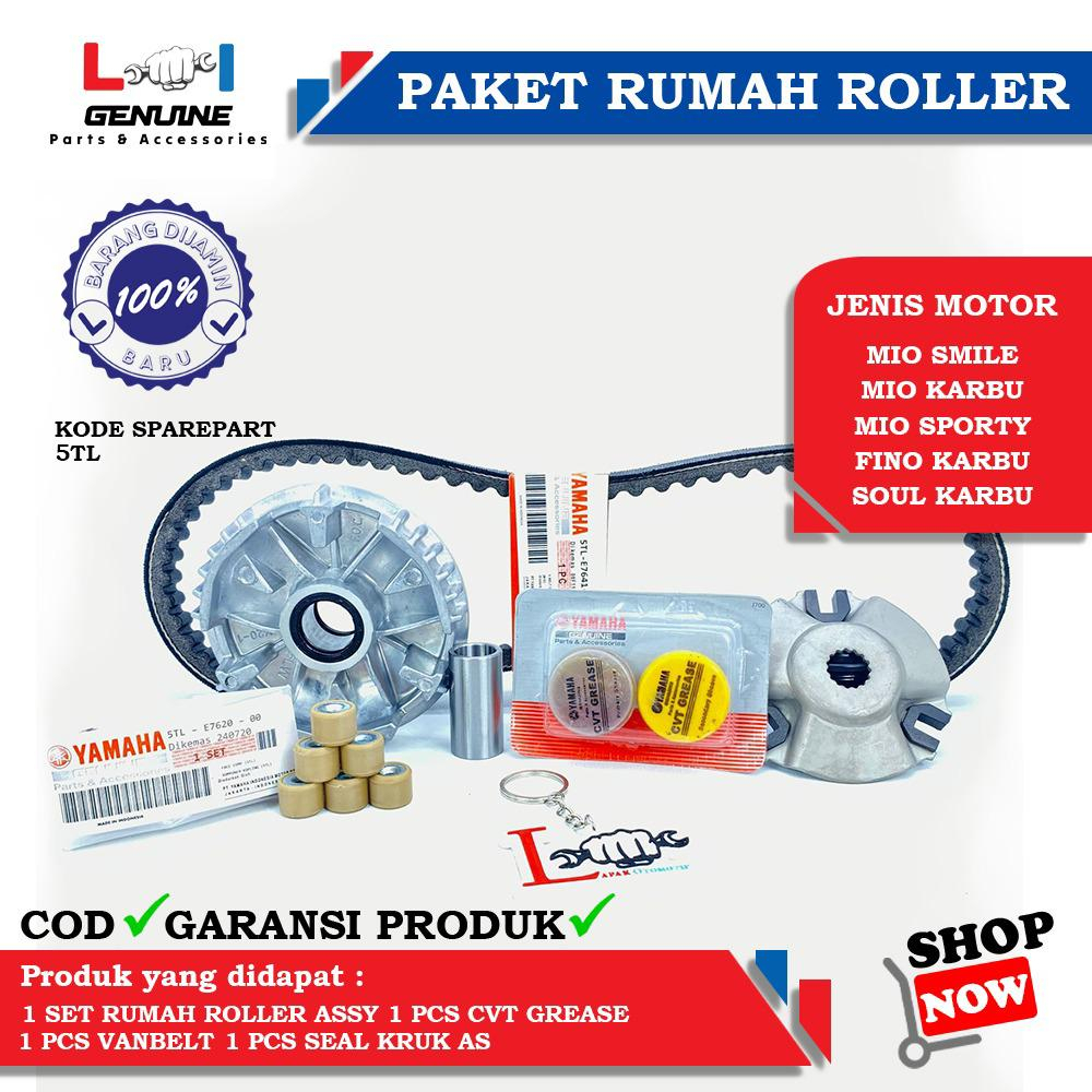 -LOI- PAKET RUMAH ROLLER SET VANBELT MIO SMILE , MIO SPORTY &amp; KIPAS ROLLER MIO KARBU , SOUL KARBU , FINO KARBU