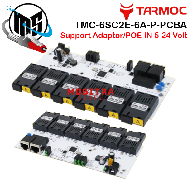 Tarmoc TMC-6SC2E-6A-P|6FO 2LAN 10/100 POE(5-24V) Media Converter PCB