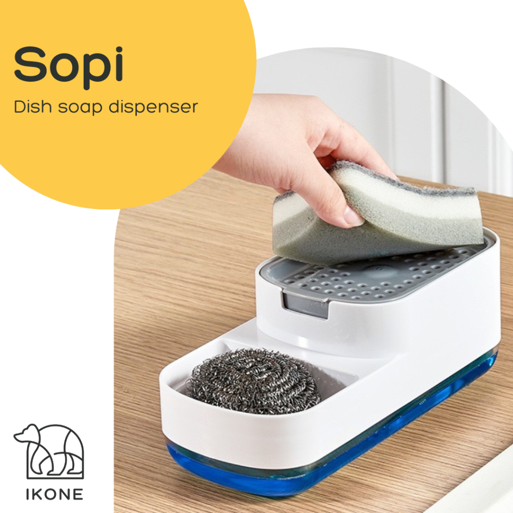 【IKONE】SOPI Tempat Sabun Cuci Piring Dispenser Soap Praktis Kotak Penyimpanan Sabun Efisien Dapur