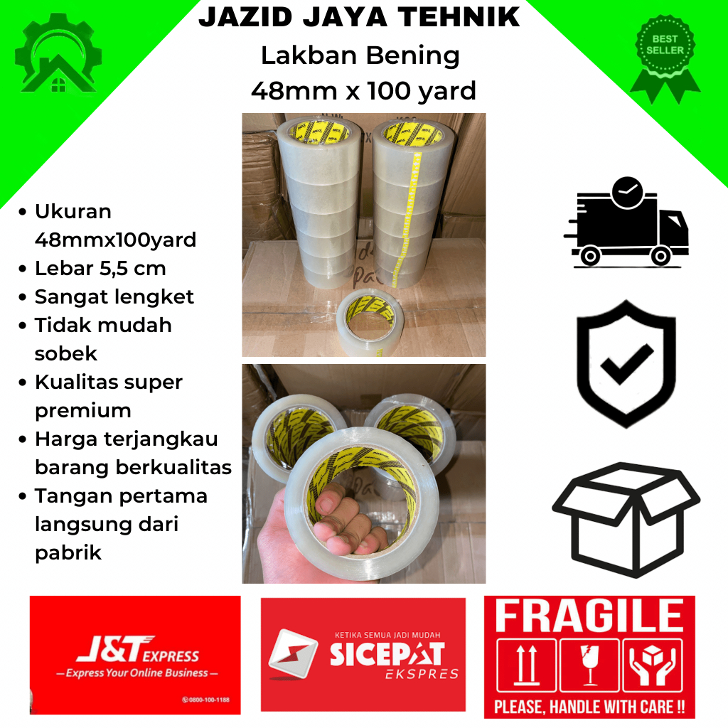 LAKBAN BENING 48MM 100 YARD TERMURAH TERLARIS BERKUALITAS