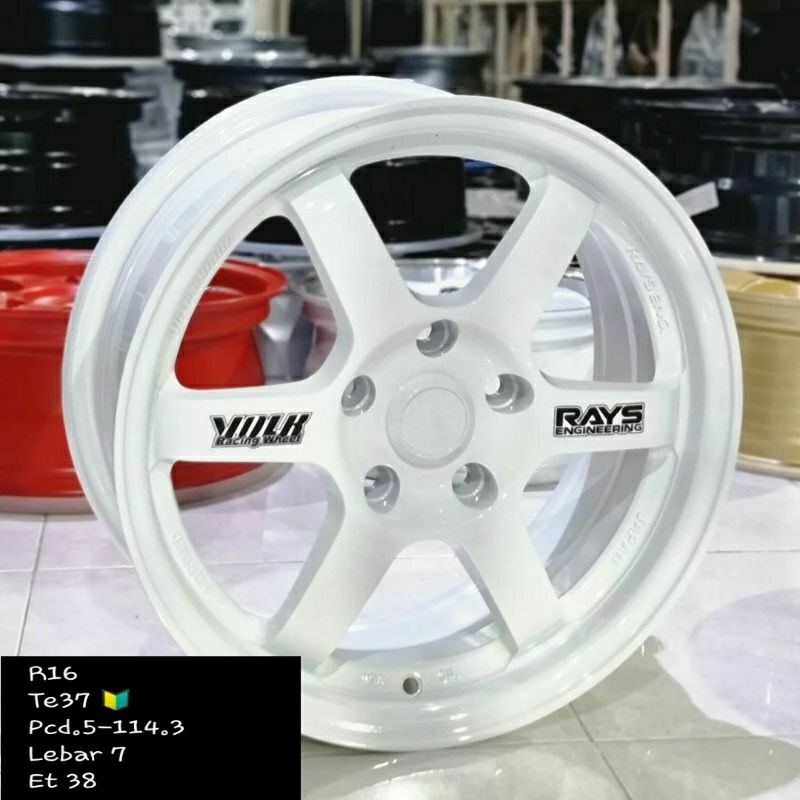 velg racing volk rays te37 ring 16 lebar 7 et 38 untuk ertiga terios rush innova xpander hrv brv sx4