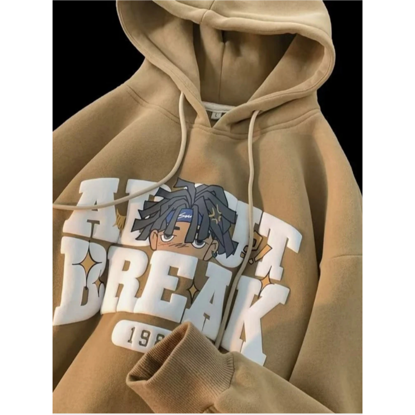 Parisdivarious Sweater Hoodie Jemper Muka Break Bahan Fleece Size S - XXL (Pria &amp; Wanita)