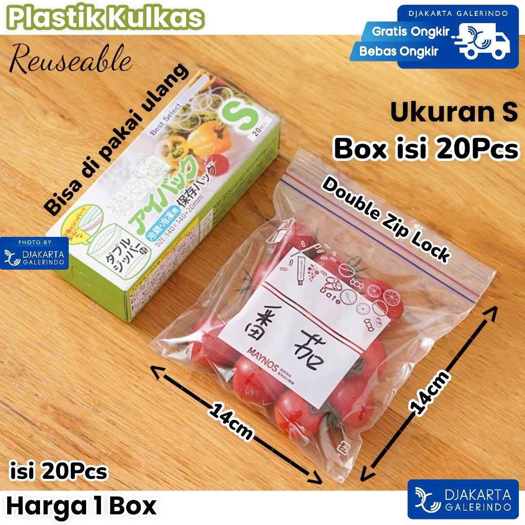 Kantong Plastik Kulkas Double Seal Ziplock Reusable Fresh Bag Penyimpan Makanan Sayuran Kantong Food Plastik Serbaguna