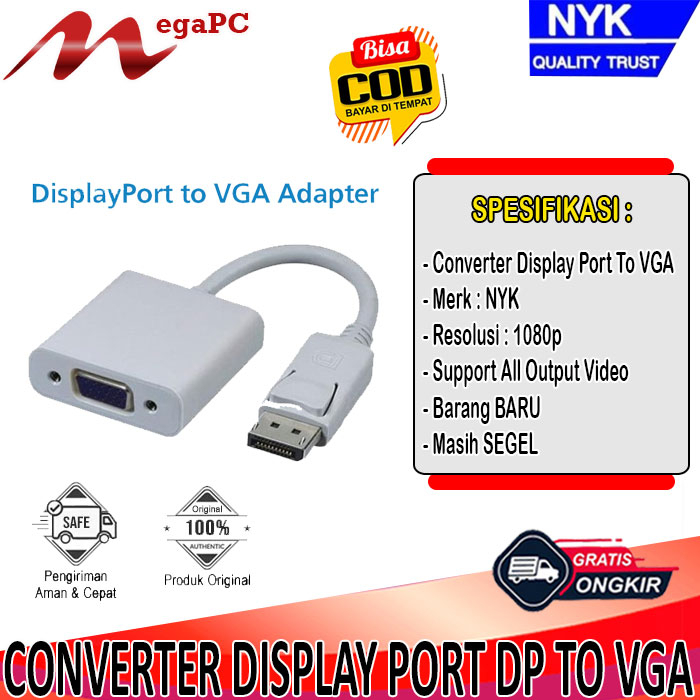 Converter Display Port DP To VGA Female NYK