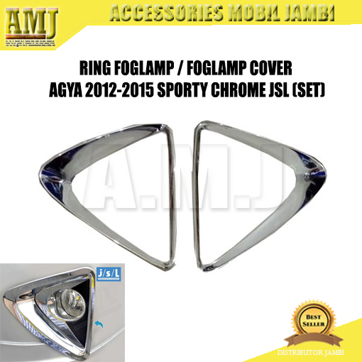 RING FOGLAMP / FOGLAMP COVER AGYA 2012-2015 SPORTY CHROME JSL (SET)