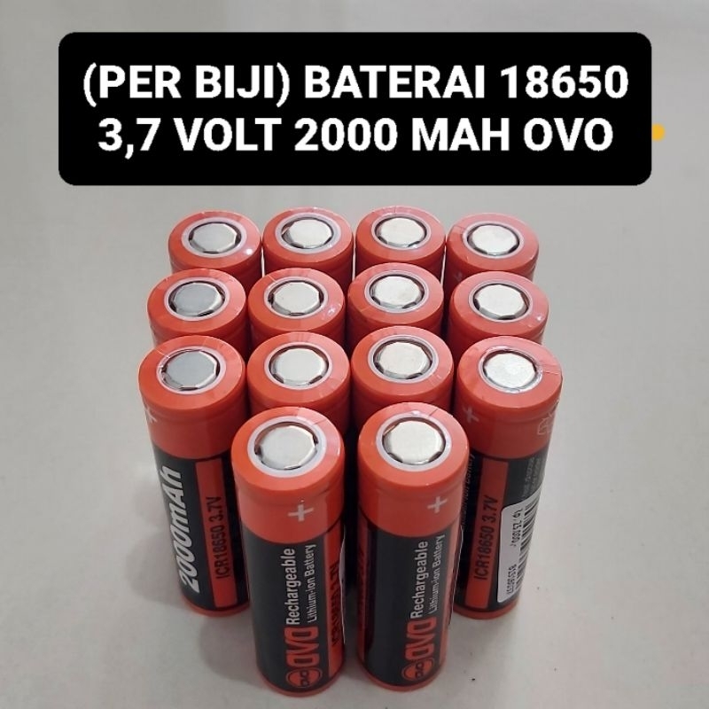 OVO Baterai 18650 Lithium Ion 3,7 Volt 2000 Mah