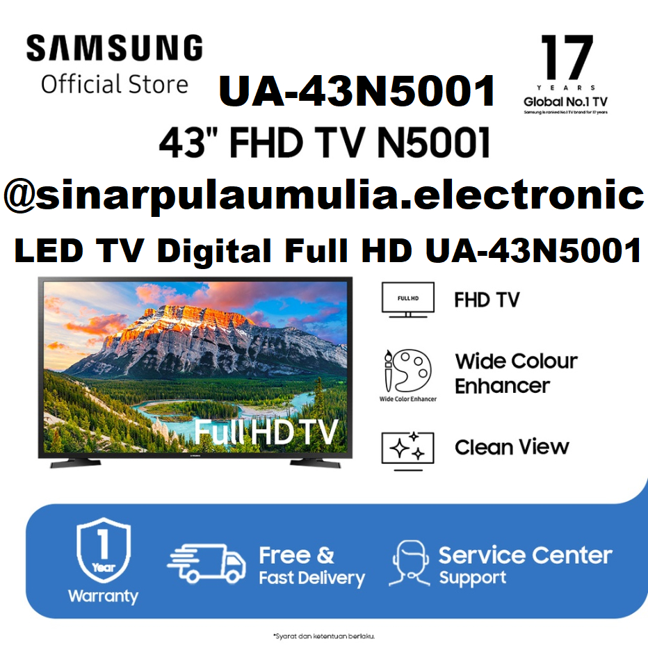 Samsung LED TV 43" FHD Digital - UA 43N5001 / UA 43 N 5001 / 43 N5001