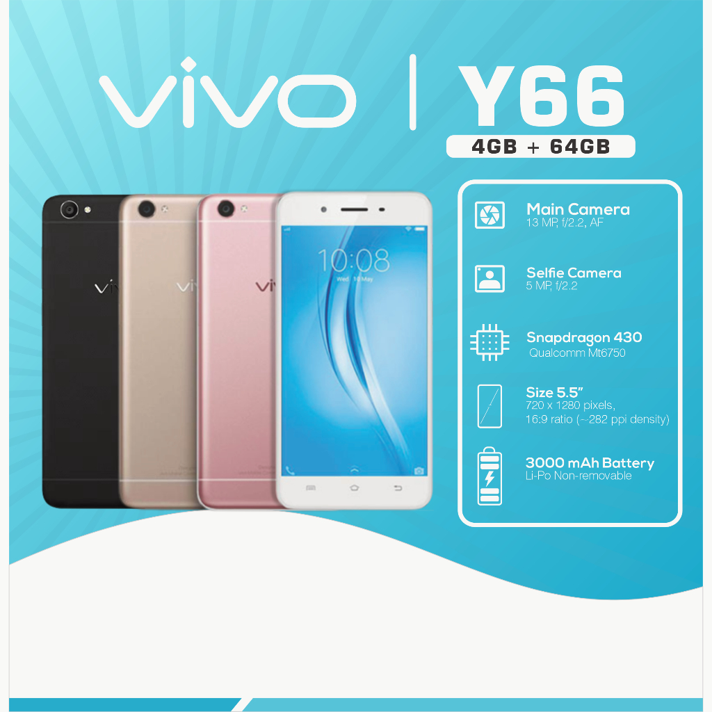 HP VIVO Y66 RAM 4/64GB 4G Smartphone Android GARANSI