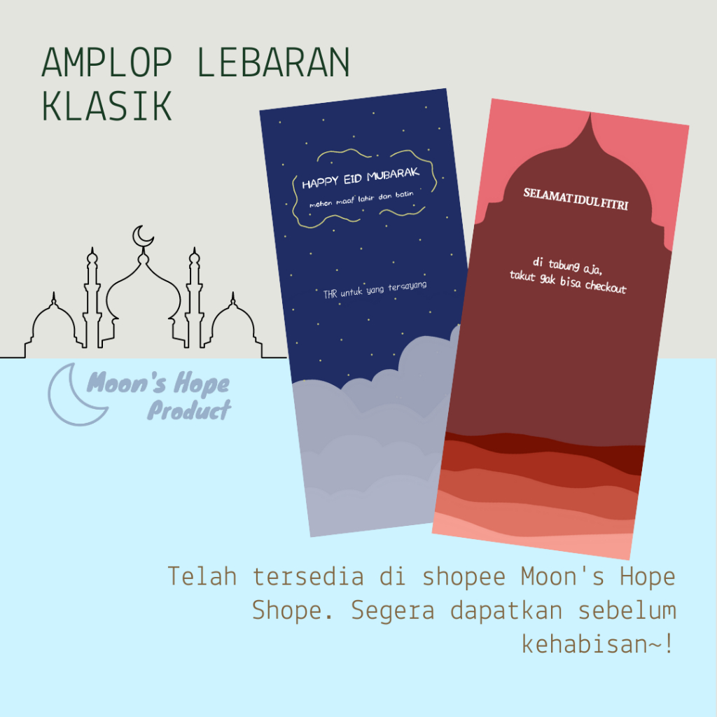 

[Moon'S Hope Product] Amplop Lebaran THR ukuran 16x7cm (5 pcs)