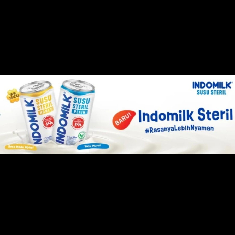 

susu steril indomilk 189ml plain dan honey