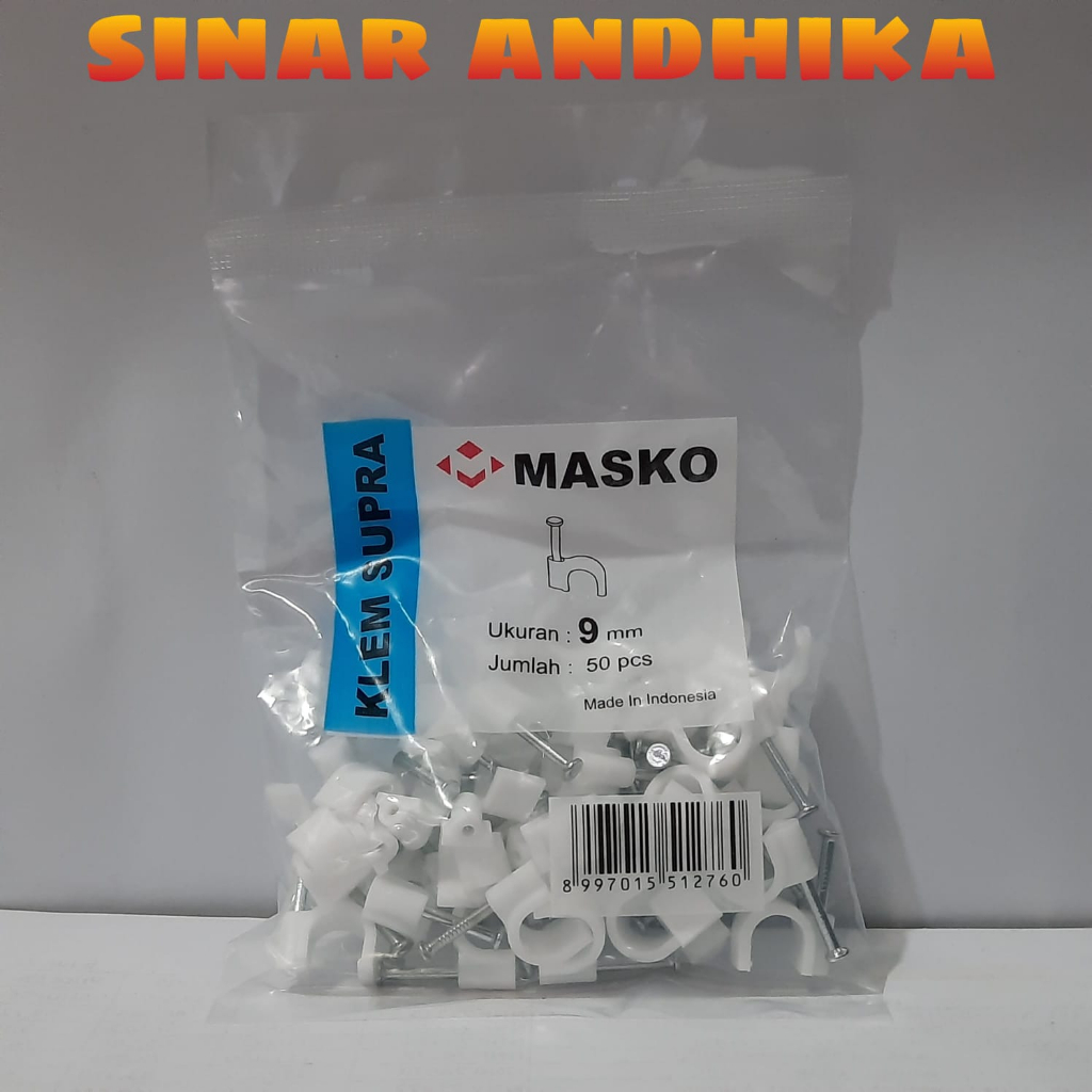 KLEM KABEL SUPRA PAKU BETON MASKO UKURAN 9 MM ISI 50 PCS