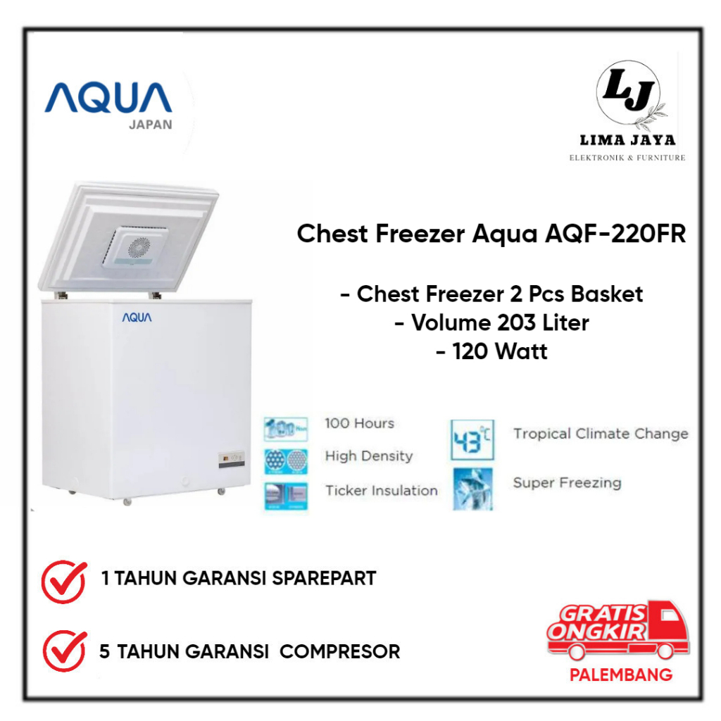 Chest Freezer Aqua AQF-220FR Freezer Box Lemari Pembeku Aqua