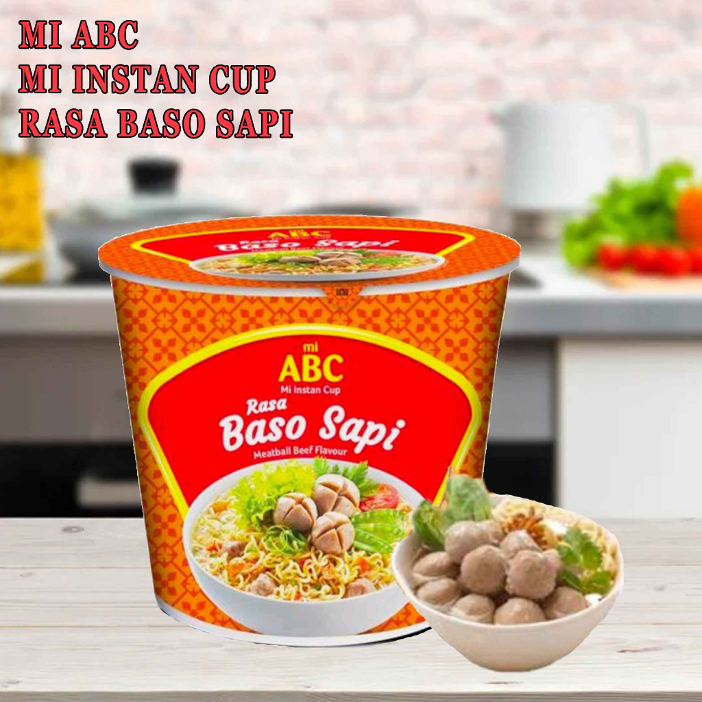 Mie Abc Cup/ Mie Instan Kuah/ Rasa Baso Sapi/ 60gr