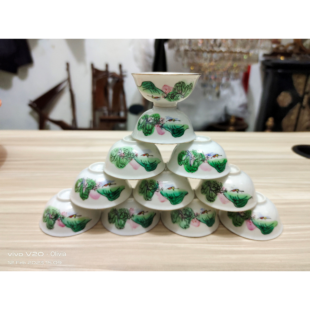 Cangkir Teh Chaosan Kun Fu Keramik Antik