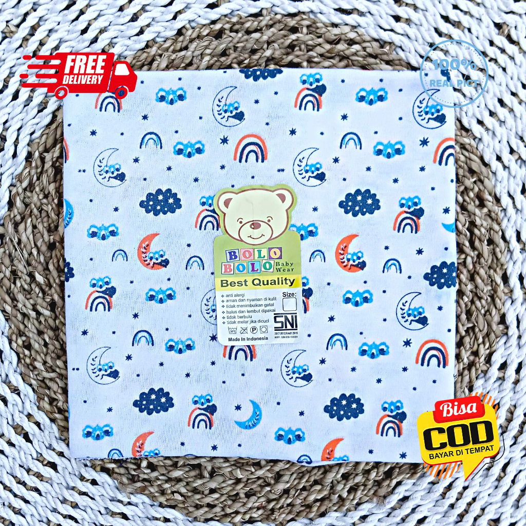 SALE 7.7 - 3 PCS Bedong Kaos Bayi Serian Navy Pernel Bayi ukuran 90x110cm Bolo-Bolo Serian NAVY