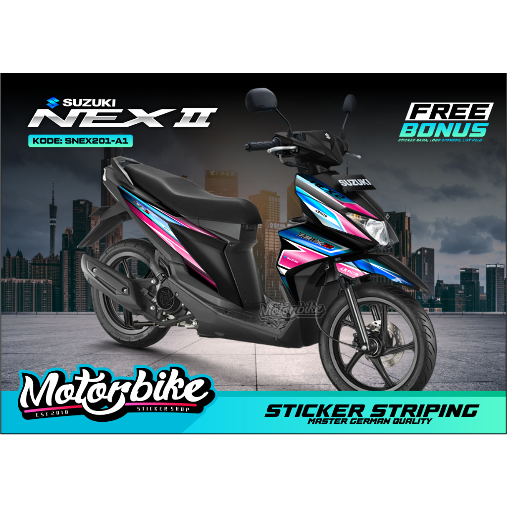 Striping Suzuki NEX 2 - Variasi Sticker Striping Nex 2