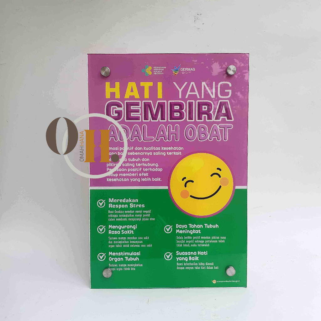 

Poster Akrilik hati Yang Gembira adalah Obat - Poster Akrilik Germas