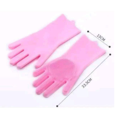 Sarung Tangan Cuci Piring Korea Bulu Magic Karet Silicone Serbaguna