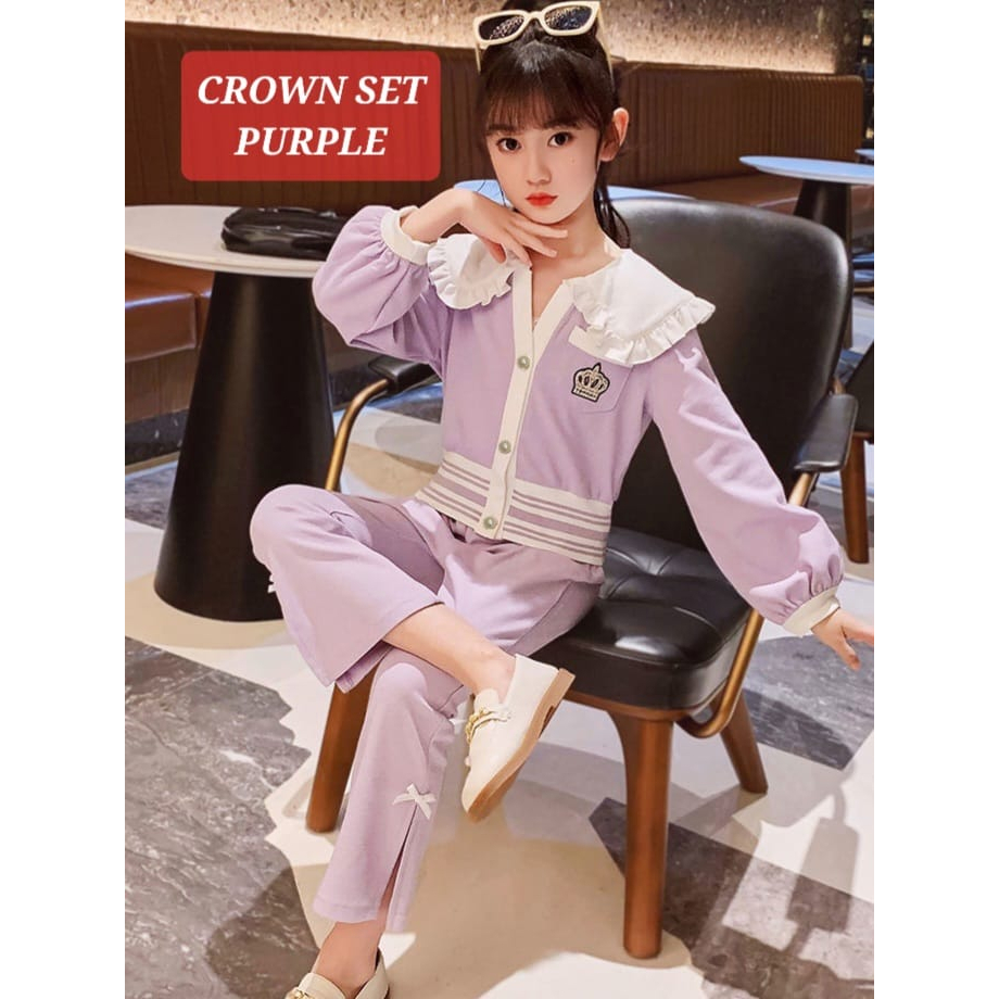 BAJUKIDDIE CROWN SET BAJU SETELAN ANAK PEREMPUAN FASHION KOREA IMPORT KPOP